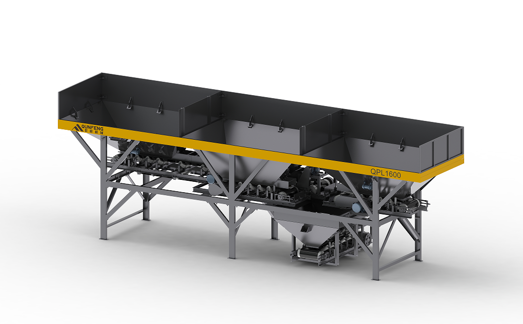 آلة خلط الخرسانة الأوتوماتيكية من سلسلة QPLD (متوفرة في موديلات 3 صناديق و4 صناديق)