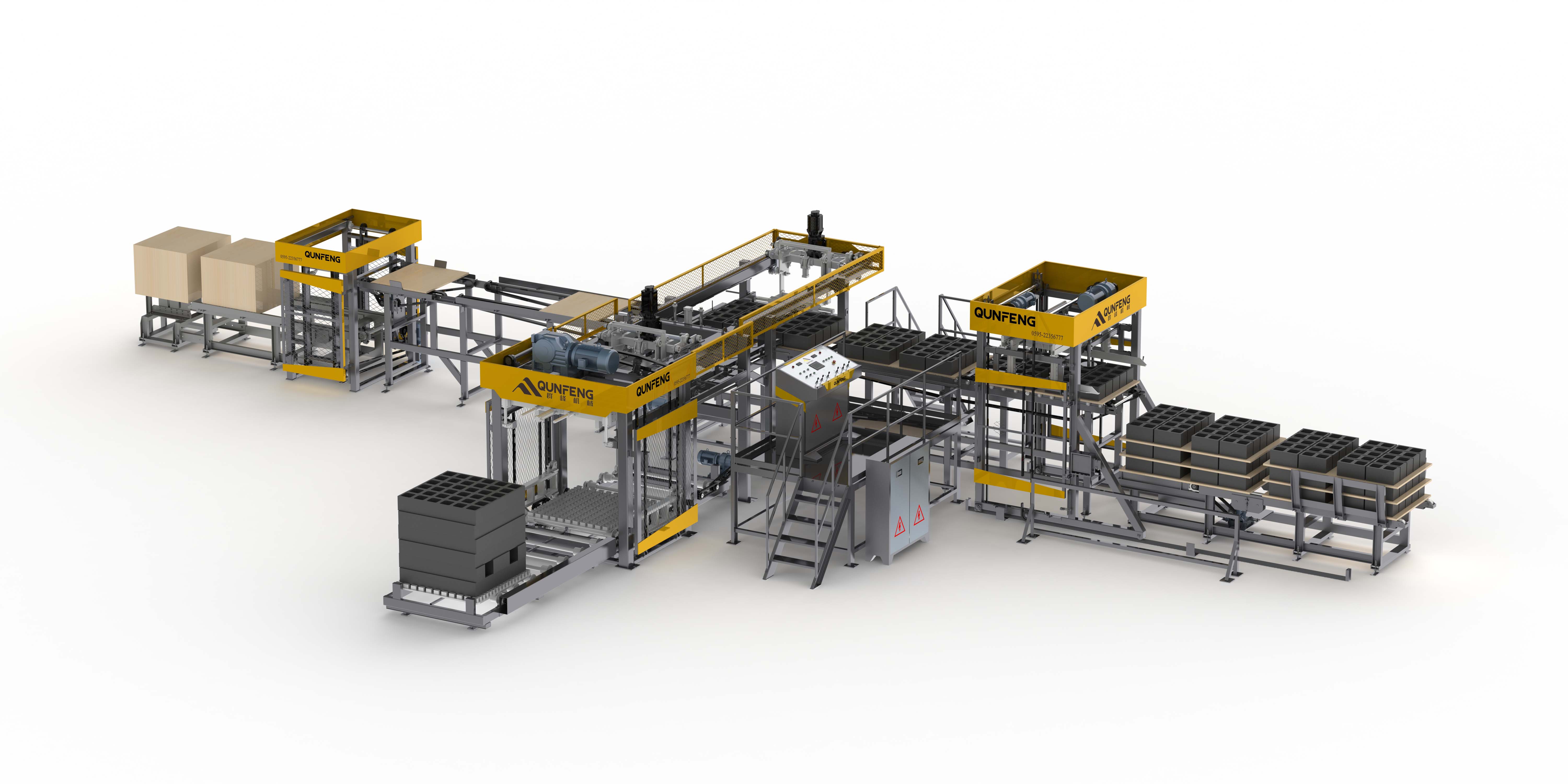 QMD1200D نظام منصات التحميل ذات الموضع المنخفض للكتل الخرسانية المنظر الأمامي